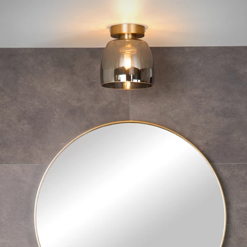 Lucide TYLER - Plafonnier Salle de bains - Ø 16,1 cm - 1xG9 - IP44 - Or Mat / Laiton - ambiance 1
